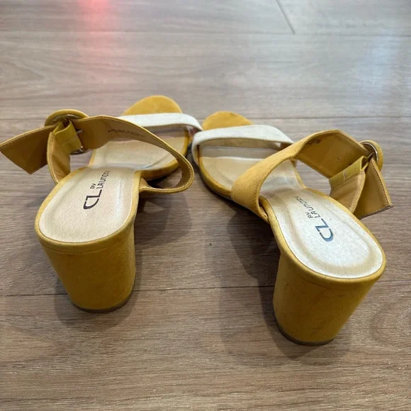 Laundry By Shelli Segal Mustard and Beige Sandals - Picture 2 of 4
